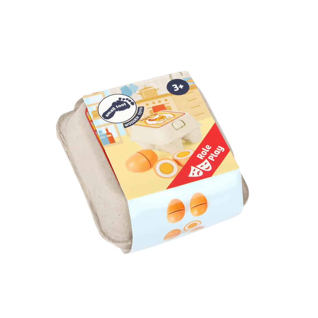 Braune Holz-Eier zum Schneiden, im Karton – Bild 4