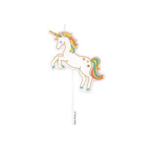 Große Geburtstagskuchen-Kerze Pastell-Einhorn