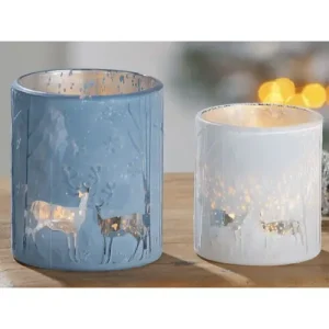 Teelichtglas Weihnachten Winterland Casablanca H 8 | 10 cm