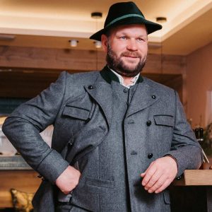 Weste Johannes “Viererspitz” grau, Loden