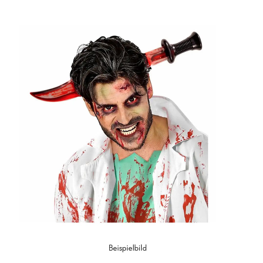 Kostüm-Accessoire Halloween: Blutiges Messer Haarreifen – Bild 2