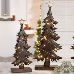 LED Weihnachtsdeko Zauberwald schwarz H 35 | 50 cm