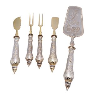 Herrliches Vorlegebesteck aus Silber – Wilhelm Schwechten, Berlin