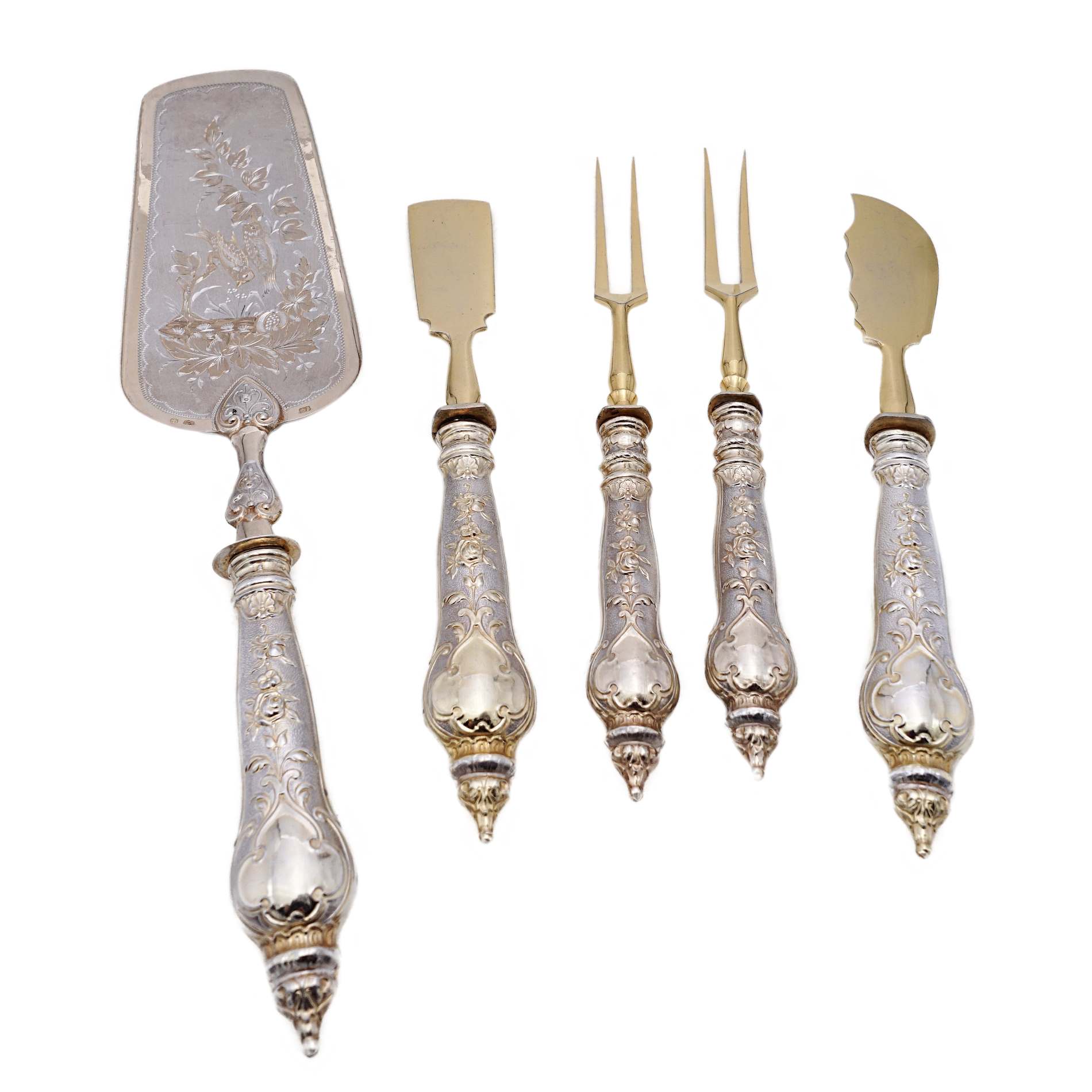 Herrliches Vorlegebesteck aus Silber – Wilhelm Schwechten, Berlin – Bild 2