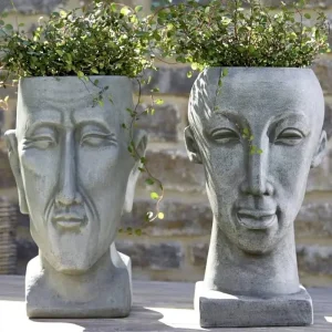 Beton Blumentopf Gesicht LUKE Höhe 42 cm