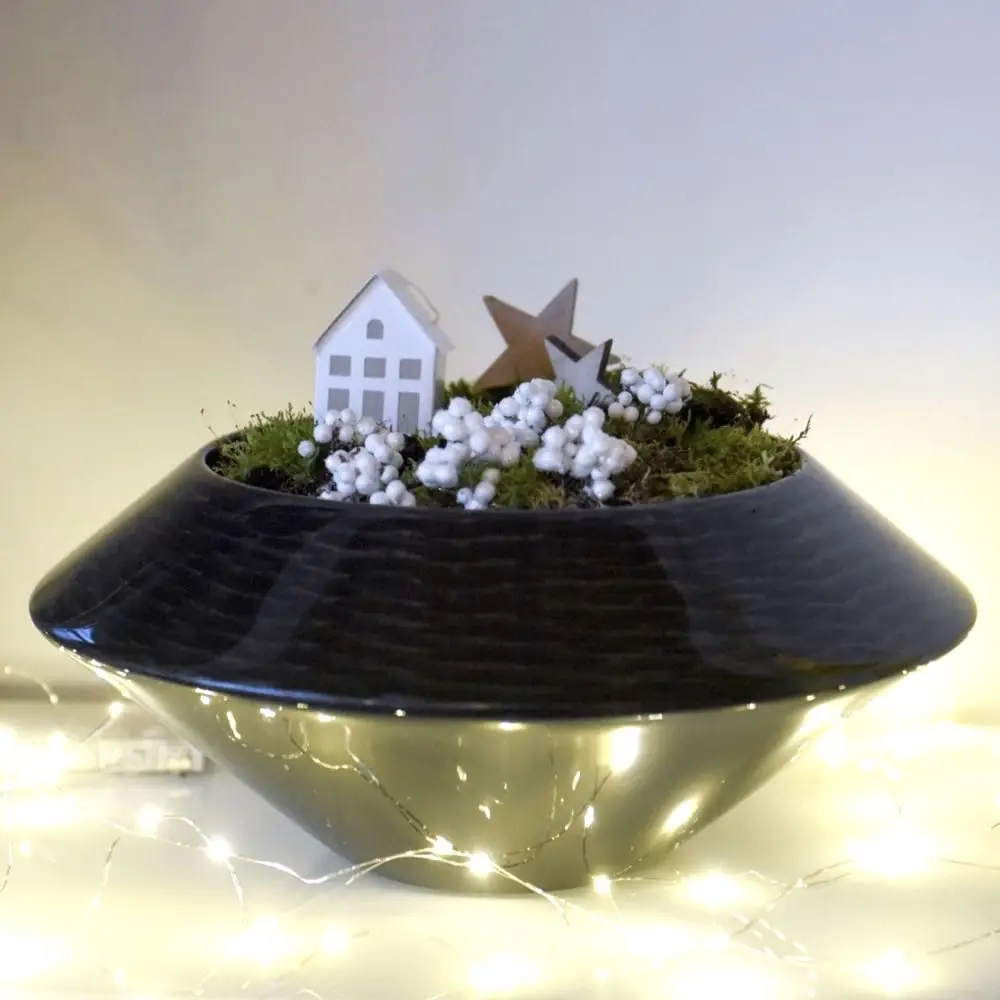 Dekoschale ANNICA Hochglanz schwarz-silber ø 42 cm – Bild 5