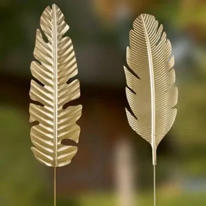 Gartenstecker Metall Deko PALMBLATT gold Casablanca Höhe 113 cm