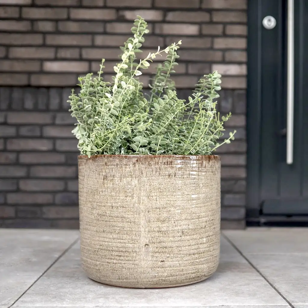 Keramik Pflanzkübel 3er Set GILIA cappuccino – Bild 2