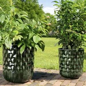 Pflanzkübel Metall Außenbereich grün Jacie 4er Set