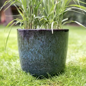 Keramik Pflanzkübel XXL outdoor ROB 4er Set ozeanblau