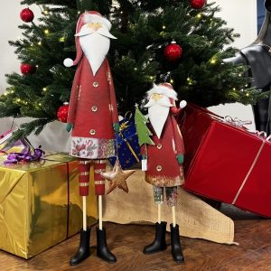 LED Weihnachts Deko Figuren SANTA CLAUS Metall Höhe 63 cm