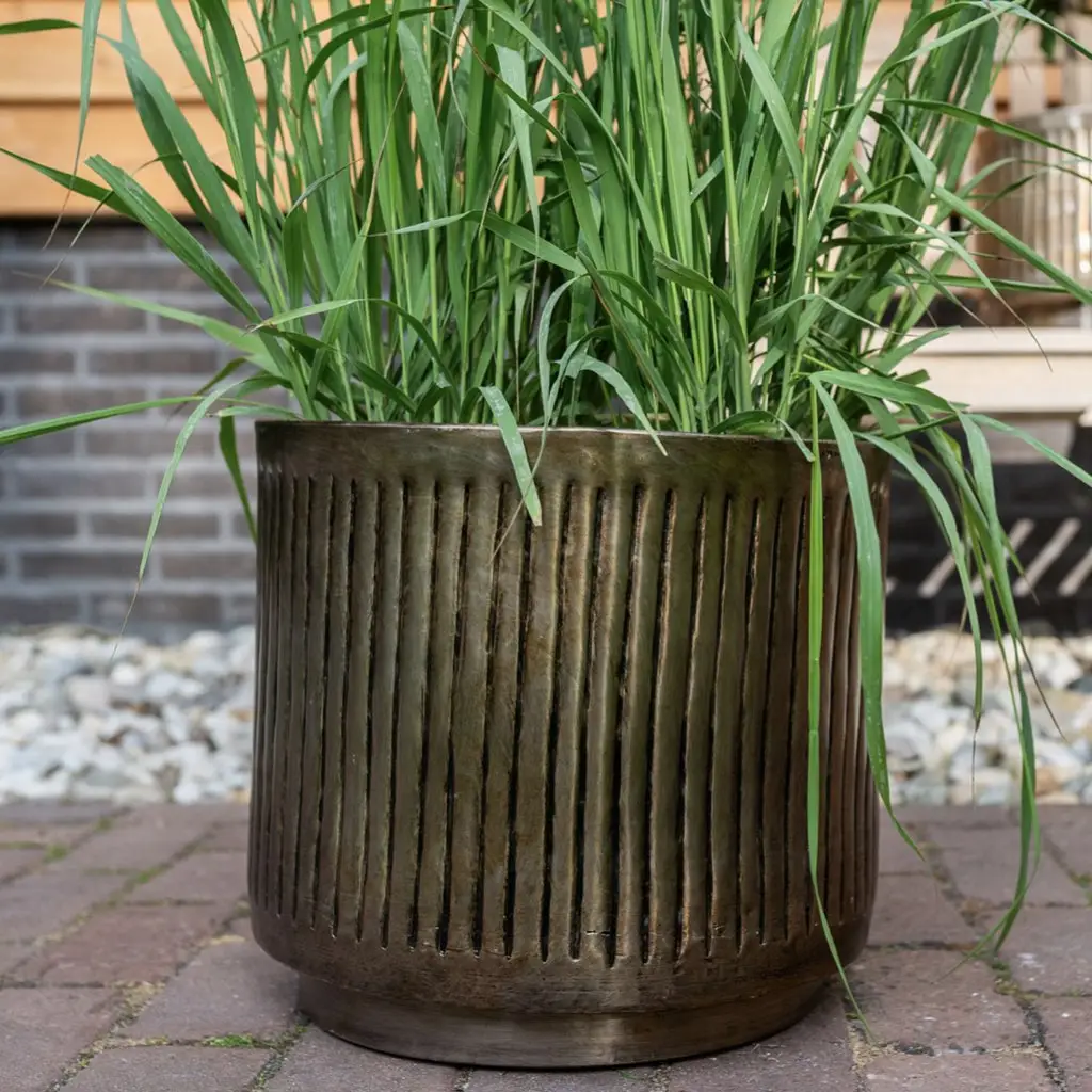 Metall Pflanzkübel XXL outdoor 4er Set ELNA gold