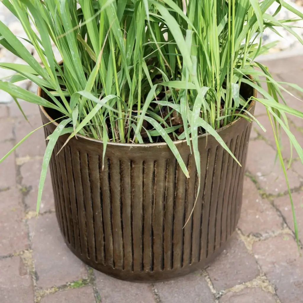 Metall Pflanzkübel XXL outdoor 4er Set ELNA gold – Bild 3