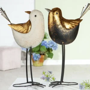 Metall Deko Figur Vogel GOLDFLÜGLER H 48 cm