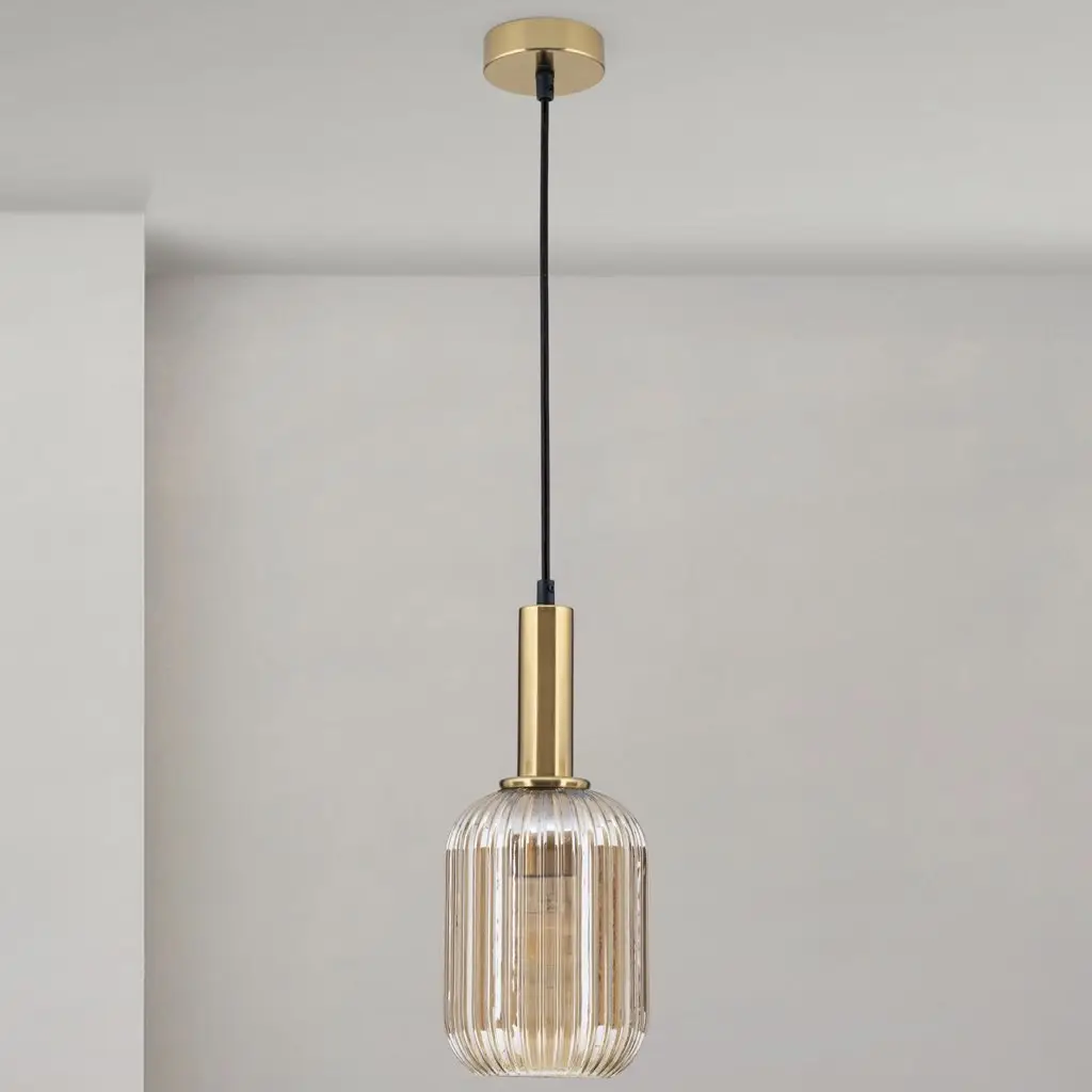 Pendelleuchte CALISTA bernstein 1-flammig – Bild 3