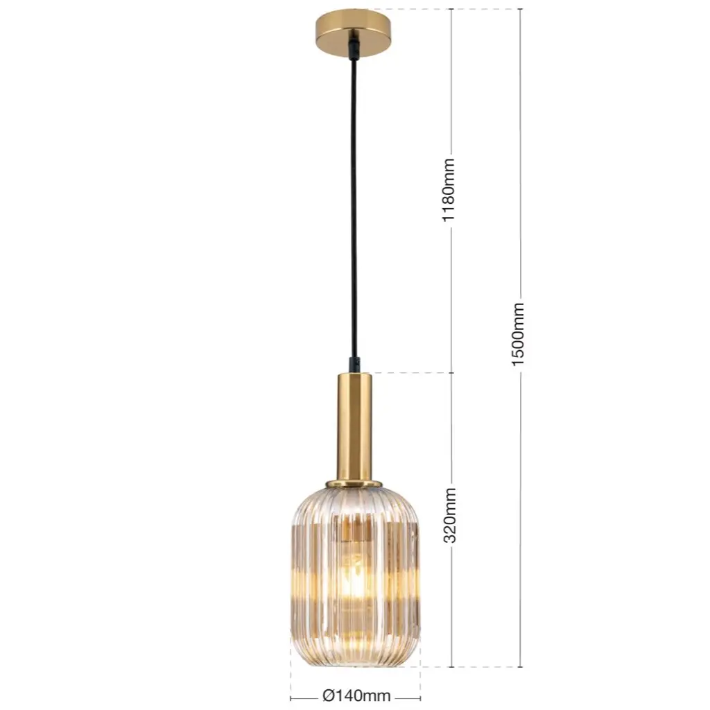 Pendelleuchte CALISTA bernstein 1-flammig – Bild 7