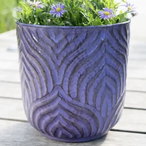 Pflanzkübel Metall Außenbereich Jessie lila 3er Set