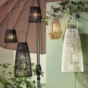 Solar LED Laterne hängend schwarz