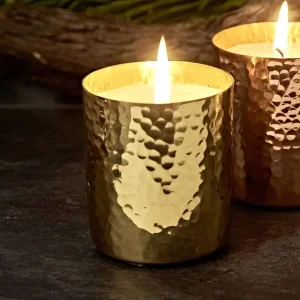 Votivkerze mit Wachs gold MIA Edzard H 8 cm