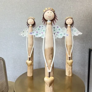 Weihnachtsdeko Holz Engel ALENJA Höhe 48 cm