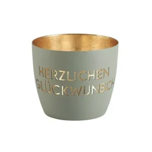 Windlicht MADRAS Herzlichen Glückwunsch GiftCompany H 8 cm