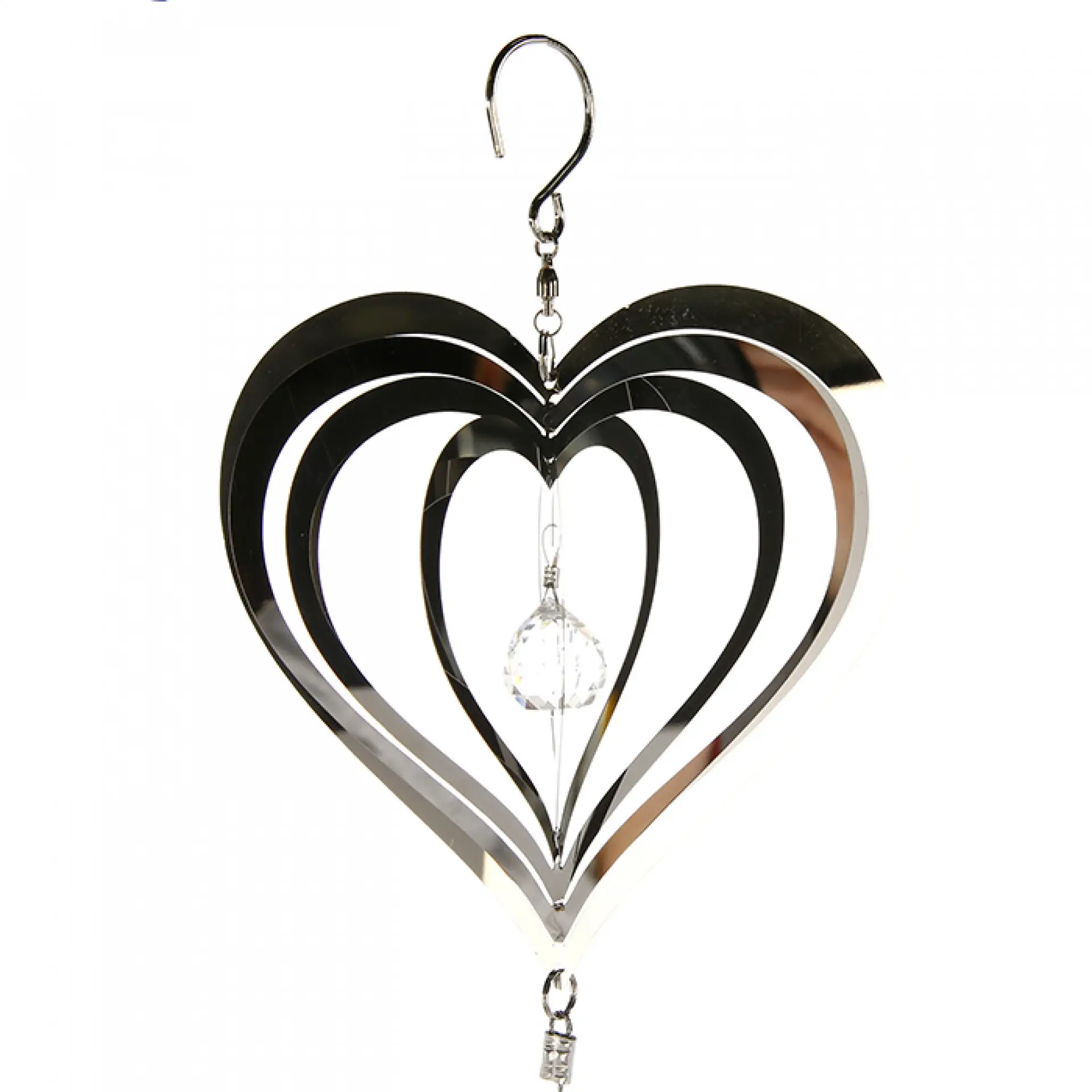 Edelstahl Windspiel Crystal Love Casablanca Länge 120 cm – Bild 2