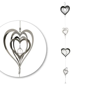 Edelstahl Windspiel Crystal Love Casablanca Länge 120 cm